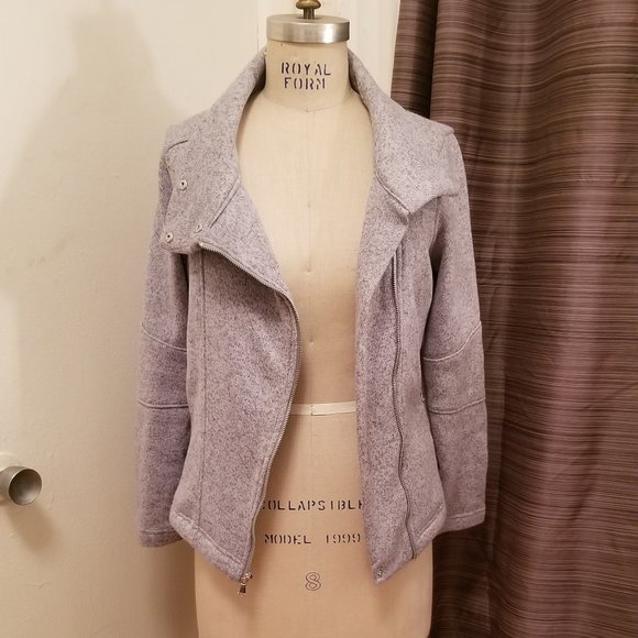 Heather Grey Moto Sweater Jacket - Picture 2 of 5
